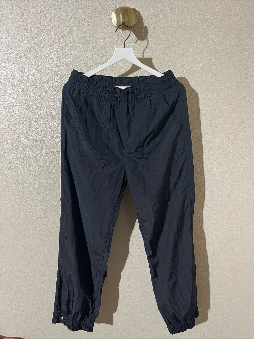 Ganni Shell Track Pants In Black Trousers Women’s High-waisted